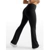 imageTrendy Queen Womens Wide Leg Yoga Pants Bootcut Workout Flare Leggings Trendy High Waisted Fold Over 2025 Fall OutfitsBlack