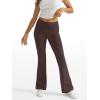 imageTrendy Queen Womens Wide Leg Yoga Pants Bootcut Workout Flare Leggings Trendy High Waisted Fold Over 2025 Fall OutfitsBrown