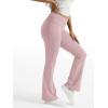 imageTrendy Queen Womens Wide Leg Yoga Pants Bootcut Workout Flare Leggings Trendy High Waisted Fold Over 2025 Fall OutfitsDustypink