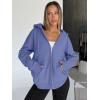 imageTrendy Queen Womens Zip Up Hoodies Oversized Sweatshirts Fall Fashion Outfits Casual Jackets 2025 Winter ClothesBlue Purple
