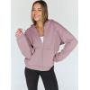 imageTrendy Queen Womens Zip Up Hoodies Oversized Sweatshirts Fall Fashion Outfits Casual Jackets 2025 Winter ClothesDark Pink