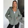 imageTrendy Queen Womens Zip Up Hoodies Oversized Sweatshirts Fall Fashion Outfits Casual Jackets 2025 Winter ClothesLightgreen