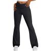 imageTrendy Queen Flare Leggings for Women Wide Leg Yoga Pants V Crossover High Waisted Bootcut Work Pants Fall Outfits 2025Black
