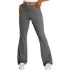 imageTrendy Queen Flare Leggings for Women Wide Leg Yoga Pants V Crossover High Waisted Bootcut Work Pants Fall Outfits 2025Grey
