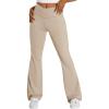 imageTrendy Queen Flare Leggings for Women Wide Leg Yoga Pants V Crossover High Waisted Bootcut Work Pants Fall Outfits 2025Khaki