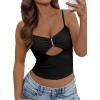 imageTrendy Queen Going Out Tops for Women Sexy Cute Y2K Camisole Spaghetti Strap Tank Clothes Summer Beach Vacation Outfits 2025Black