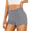 imageTrendy Queen Pajama Shorts Women Micro Low Rise Striped Boxers Trendy Spandex Bottoms 2025 Comfy Summer Lounge Sleepwear SXLBlackwhite