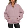 imageTrendy Queen Sweatshirts Quarter Half Zip Pullover Oversized Hoodies Sweaters Comfy Fall Outfits 2025 Y2K Winter ClothesDarkpink