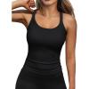 imageTrendy Queen Tank Tops for Women Summer Racerback Workout Tops Ribbed Spaghetti Strap Camisole Going Out Clothes 2025Black