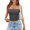 imageTrendy Queen Tube Tops for Women 2025 Summer Going Out Crop Ribbed Tank Bandeau Sexy Fashion Y2k Spring Sleeveless BraGrey