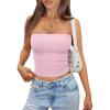 imageTrendy Queen Tube Tops for Women 2025 Summer Going Out Crop Ribbed Tank Bandeau Sexy Fashion Y2k Spring Sleeveless BraPink