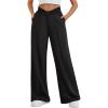 imageTrendy Queen Wide Leg Sweatpants Women Fashion High Waisted Baggy Flared Pants Athletic Joggers with Pockets 2025Black