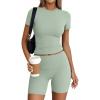 imageTrendy Queen Womens 2 Piece Workout Sets Short Matching Lounge Sets Summer Clothes Going Out Gym OutfitsGrassgreen