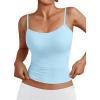 imageTrendy Queen Womens Adjustable Camisole Sleeveless Square Neck Spaghetti Strap Tank Tops Basic ShirtBaby Blue