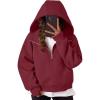 imageTrendy Queen Womens Hoodies Quarter Half Zip Pullover Oversized Sweatshirts Half With Pockets Fall ClothesWinered