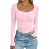 imageTrendy Queen Womens Long Sleeve Shirts Crop Tops Going Out Clothes Cute Sweetheart Neck Workout Fall Fashion Outfits 2025Pink