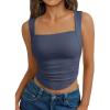 imageTrendy Queen Womens Summer Tank Tops Going Out Crop Shirts Square Neck Cute Y2k Fashion Clothes Spring Outfits 2025Navy