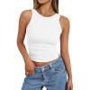 imageTrendy Queen Womens Tank Summer Tops Workout Sleeveless Shirts Going Out Spring Beach Vacation Oufits Fashion ClothesWhite