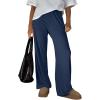 imageTrendy Queen Womens Wide Leg Pants Sweatpants Comfy Lounge Baggy Flowy Ribbed Pajama Pants Fall Fashion Clothes Outfits 2025Navy