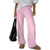 imageTrendy Queen Womens Wide Leg Pants Sweatpants Comfy Lounge Baggy Flowy Ribbed Pajama Pants Fall Fashion Clothes Outfits 2025Pink