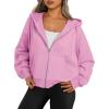 imageTrendy Queen Zip Up Hoodies For Women Cropped Sweatshirts Fall Fashion Outfits 2025 Y2k Fleece Teen Girls ClothesPink