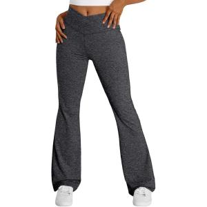 imageTrendy Queen Flare Leggings for Women Wide Leg Yoga Pants V Crossover High Waisted Bootcut Work Pants Fall Outfits 2025Charcoal