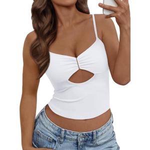 imageTrendy Queen Going Out Tops for Women Sexy Cute Y2K Camisole Spaghetti Strap Tank Clothes Summer Beach Vacation Outfits 2025White