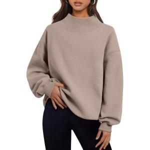 imageTrendy Queen Womens Oversized Sweatshirts Turtleneck Pullover Long Sleeve Hoodies Tops Fall Fashion Outfits 2025 ClothesCoffeegrey
