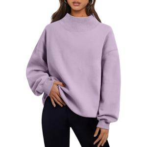 imageTrendy Queen Womens Oversized Sweatshirts Turtleneck Pullover Long Sleeve Hoodies Tops Fall Fashion Outfits 2025 ClothesLightpurple
