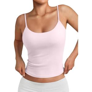 imageTrendy Queen Womens Summer Tank Tops Double Lined Going Out Teen Girls Y2k Sleeveless Backless 2025 Workout Cami AdjustableLightpink