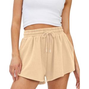 imageTrendy Queen Womens Sweat Shorts Casual Summer Comfy Lounge Athletic Clothes Elastic Cotton RunningApricot