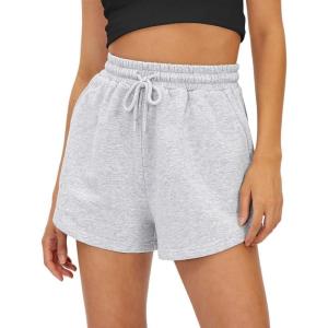 imageTrendy Queen Womens Sweat Shorts Casual Summer Comfy Lounge Athletic Clothes Elastic Cotton RunningGrey