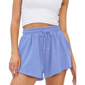 imageTrendy Queen Womens Sweat Shorts Casual Summer Comfy Lounge Athletic Clothes Elastic Cotton RunningLightblue