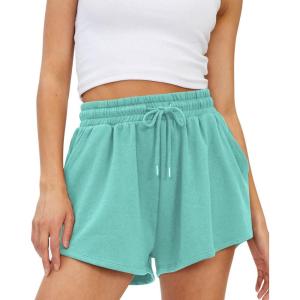 imageTrendy Queen Womens Sweat Shorts Casual Summer Comfy Lounge Athletic Clothes Elastic Cotton RunningLightgreen