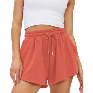 imageTrendy Queen Womens Sweat Shorts Casual Summer Comfy Lounge Athletic Clothes Elastic Cotton RunningOrange