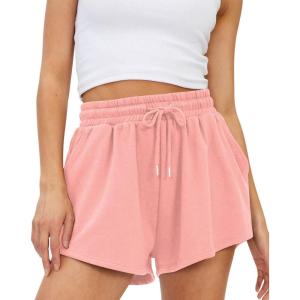 imageTrendy Queen Womens Sweat Shorts Casual Summer Comfy Lounge Athletic Clothes Elastic Cotton RunningPink