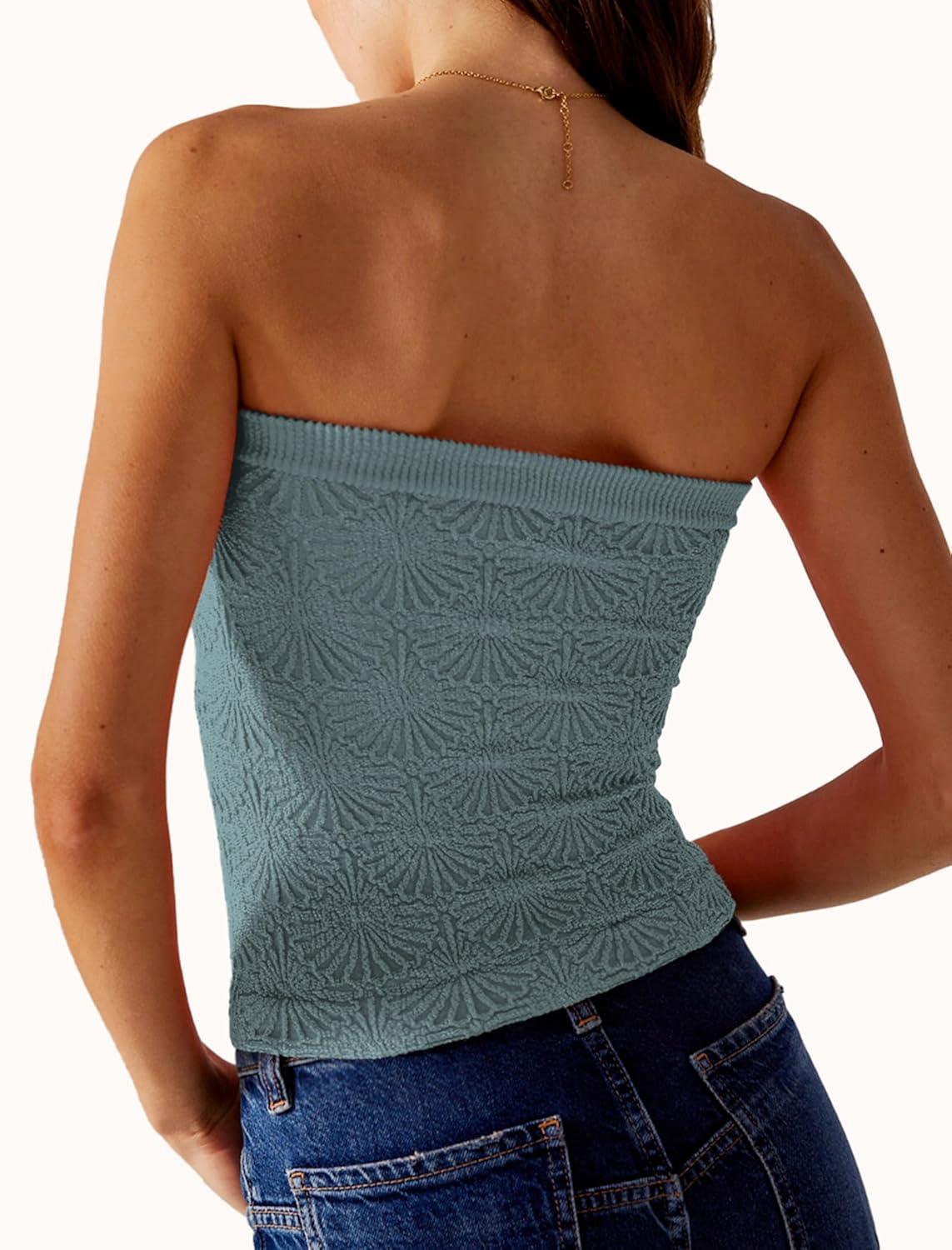 imageSAMPEEL Tube Tops for Women Summer Outfits Trendy 2024Green