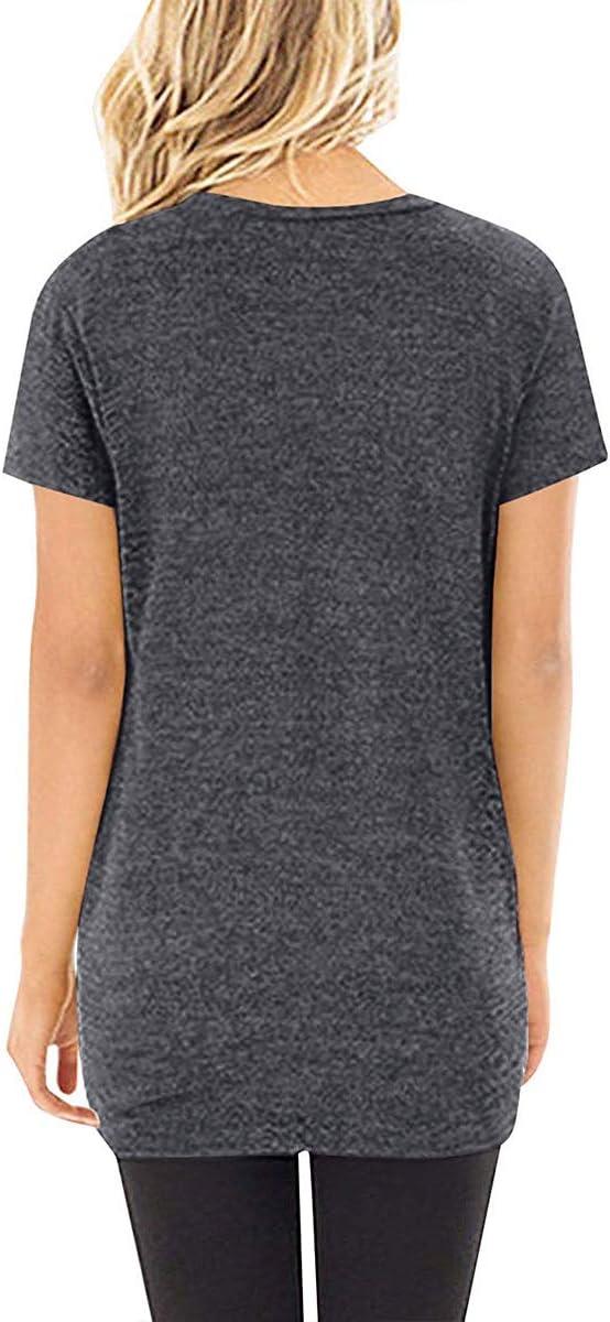 imageSAMPEEL Womens Casual Shirts Twist Knot Tunics Tops008 Darkgrey