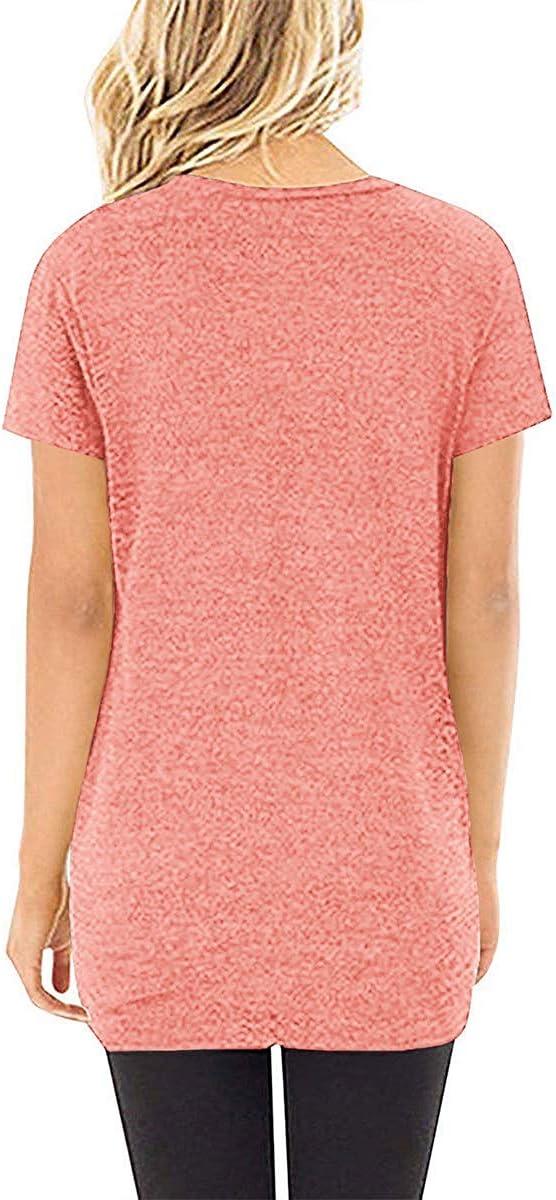 imageSAMPEEL Womens Casual Shirts Twist Knot Tunics Tops009 Coral