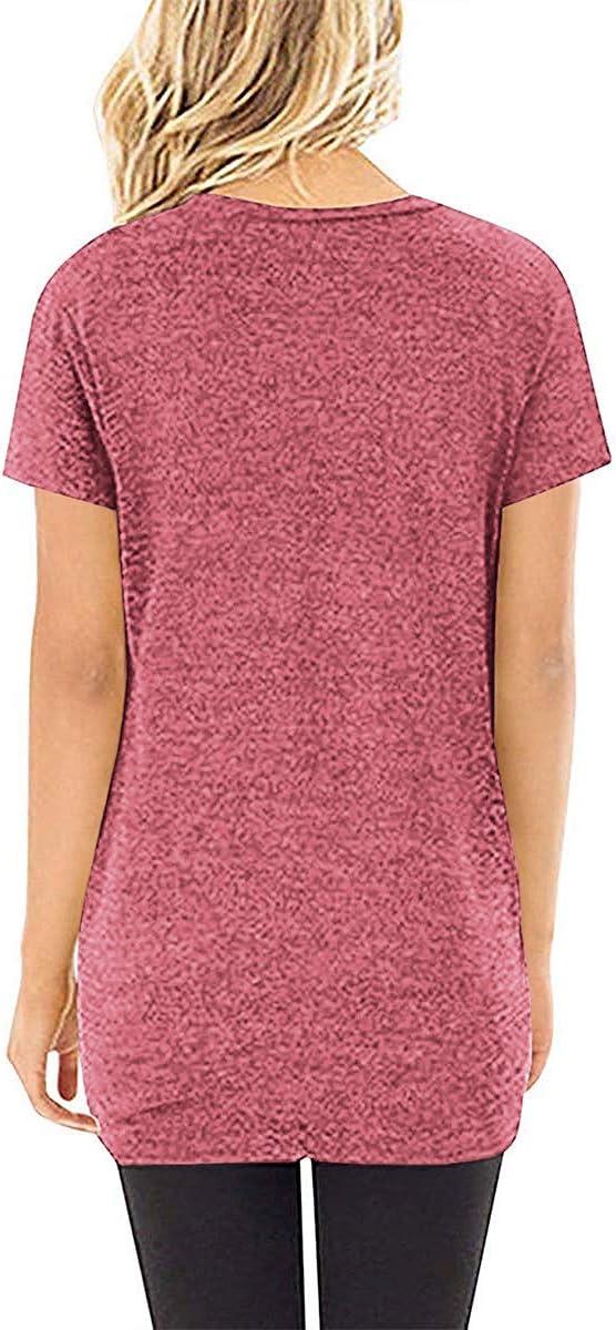 imageSAMPEEL Womens Casual Shirts Twist Knot Tunics Tops010 Maroon