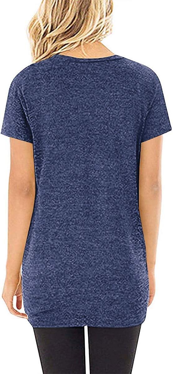 imageSAMPEEL Womens Casual Shirts Twist Knot Tunics Tops011 Navyblue