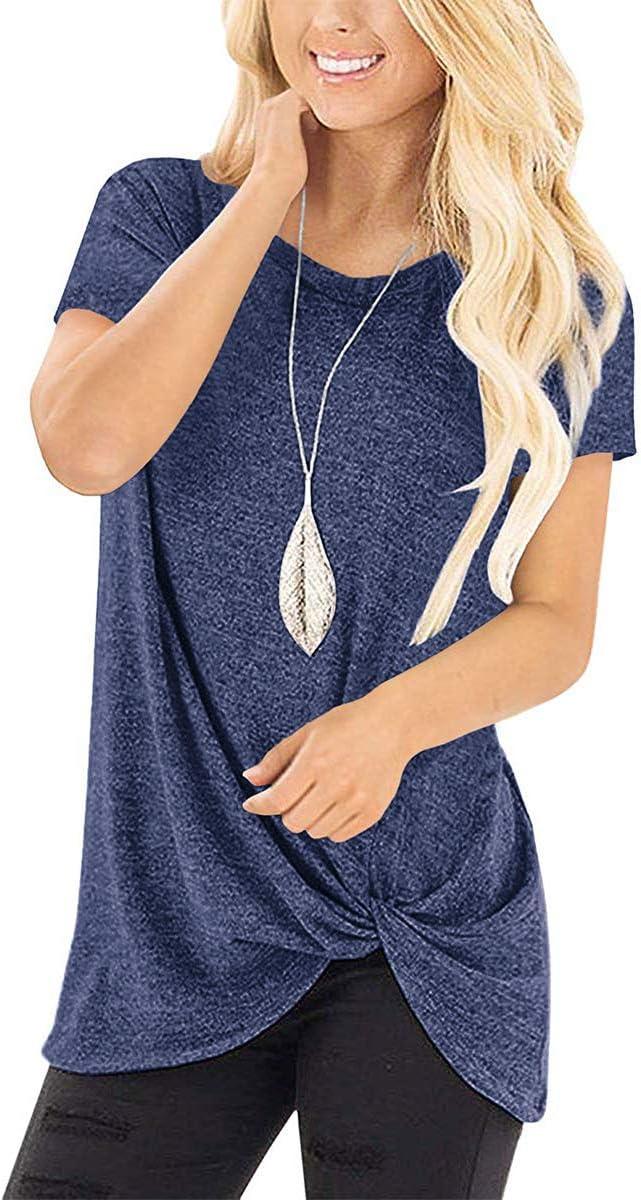 imageSAMPEEL Womens Casual Shirts Twist Knot Tunics Tops011 Navyblue