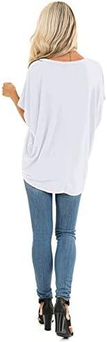 imageSAMPEEL Womens Summer Dolman Sleeve V Neck Casual Tops TshirtsWhite