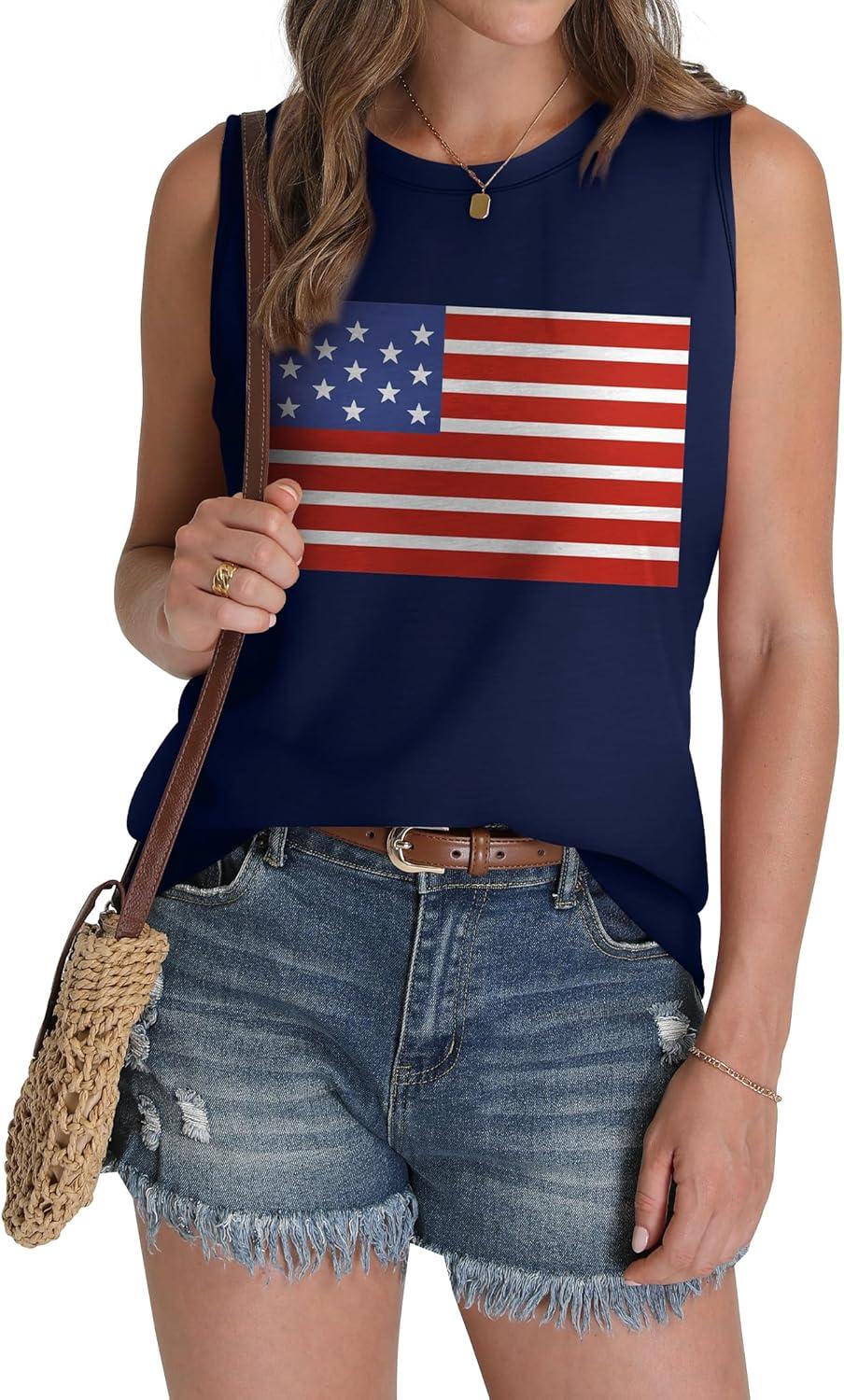 imageSAMPEEL Womens Tank Tops Eyelet Loose Casual Summer Tops Crew Neck Basic Sleeveless Shirts Trendy 2025Printflag