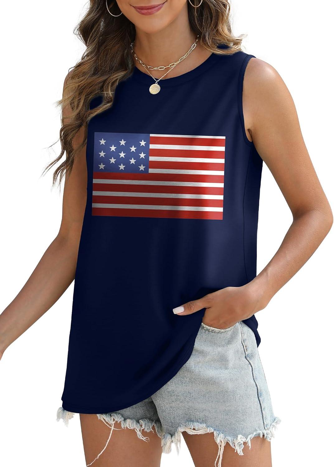 imageSAMPEEL Womens Tank Tops Eyelet Loose Casual Summer Tops Crew Neck Basic Sleeveless Shirts Trendy 2025Printflag