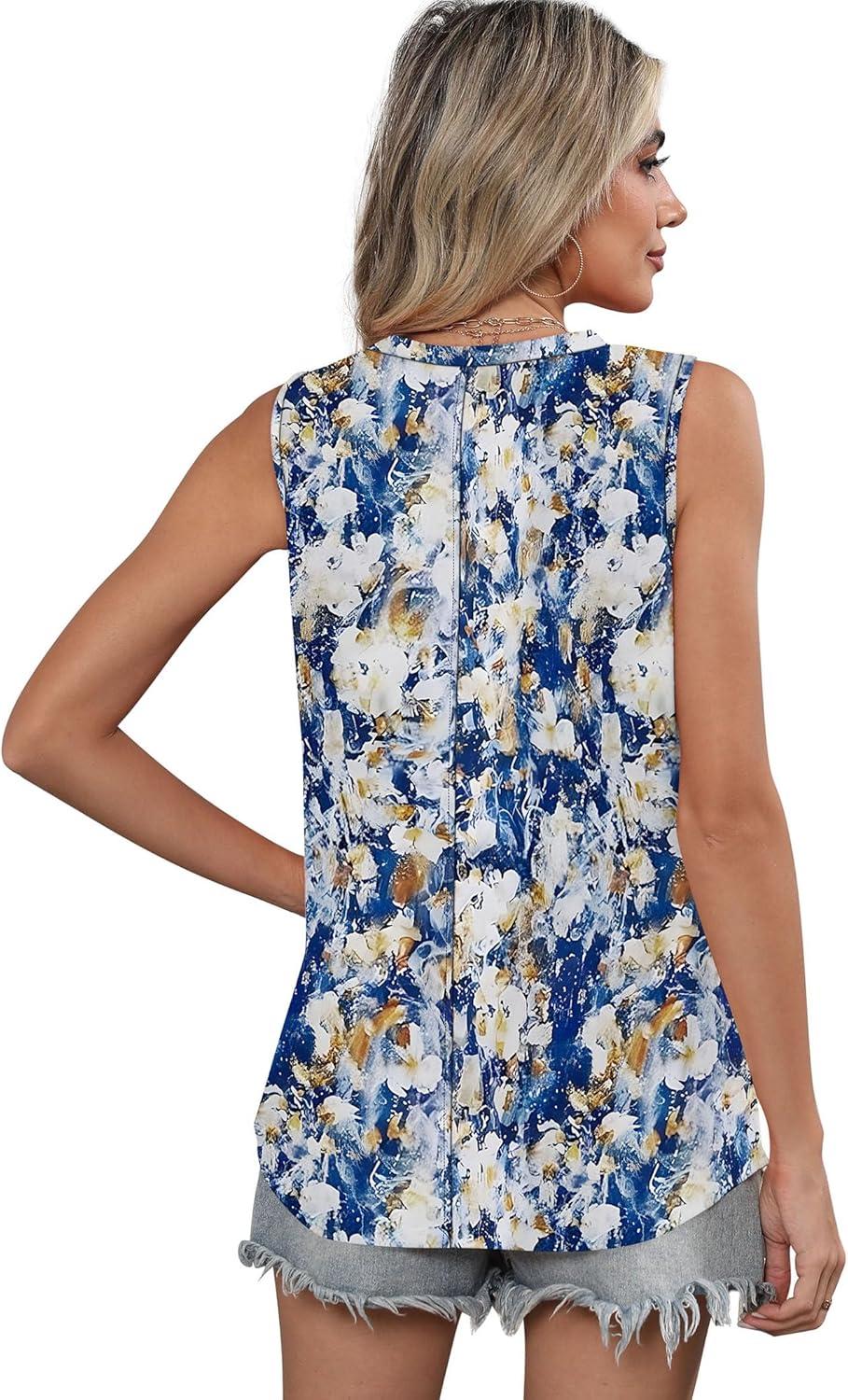 imageSAMPEEL Womens Tank Tops Loose Casual Summer Tops Crew Neck Basic Sleeveless Shirts Trendy 2025Zprint 2