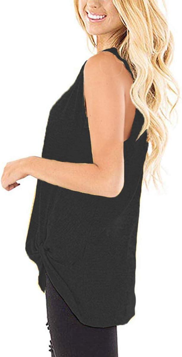 imageSAMPEEL Womens Tank Tops Twist Knot Summer Sleeveless01black