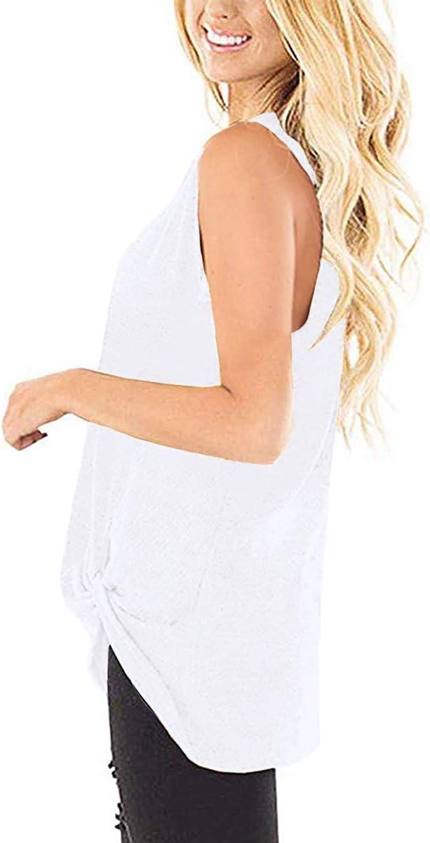 imageSAMPEEL Womens Tank Tops Twist Knot Summer Sleeveless02white