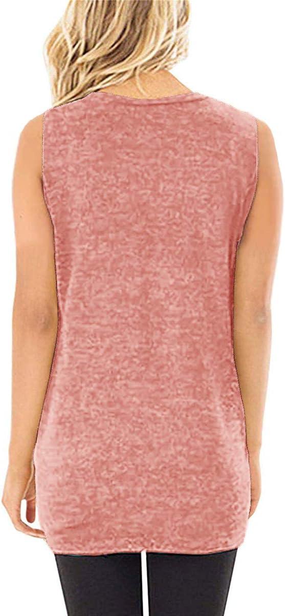 imageSAMPEEL Womens Tank Tops Twist Knot Summer Sleeveless04coral