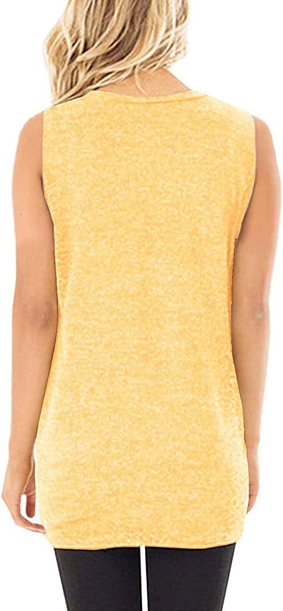 imageSAMPEEL Womens Tank Tops Twist Knot Summer Sleeveless05yellow